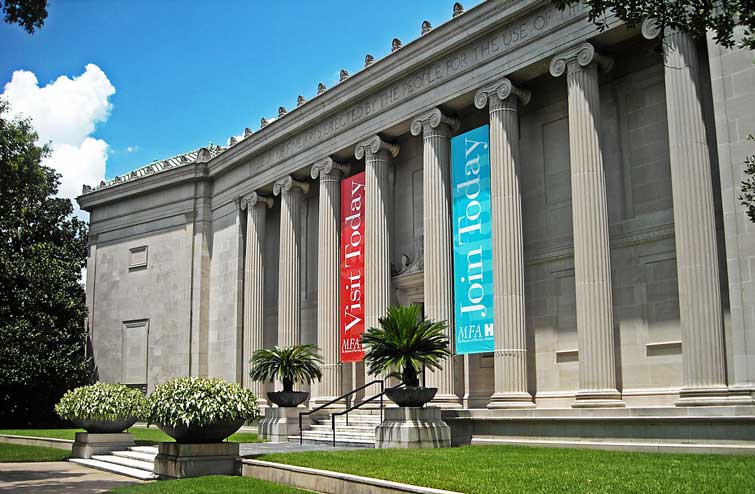 The façade of the Caroline Wiess Law Building of the Museum of Fine Arts, Houston