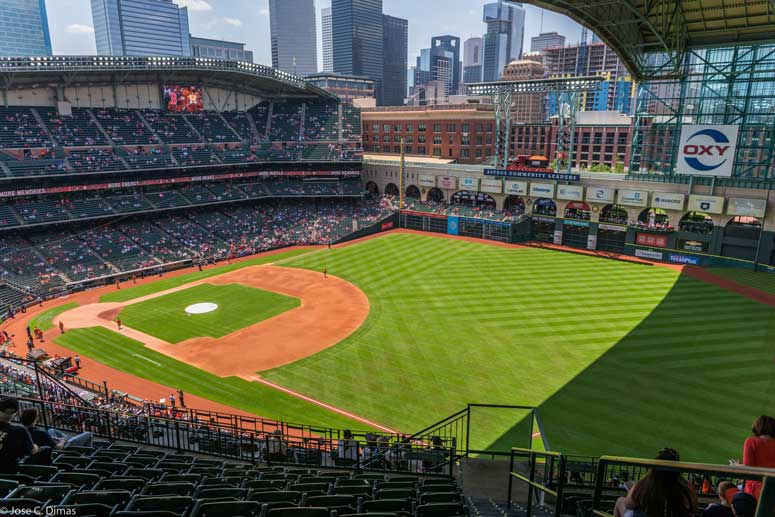 Baseball field at Minute Maid Park, Houston, Texas