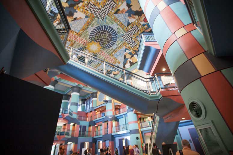 Colorful interior of Duncan Hall at Rice University, Houston, Texas